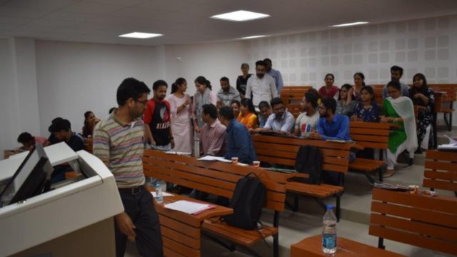 SLIET University: Doctorate students taking lecture on Chromatography